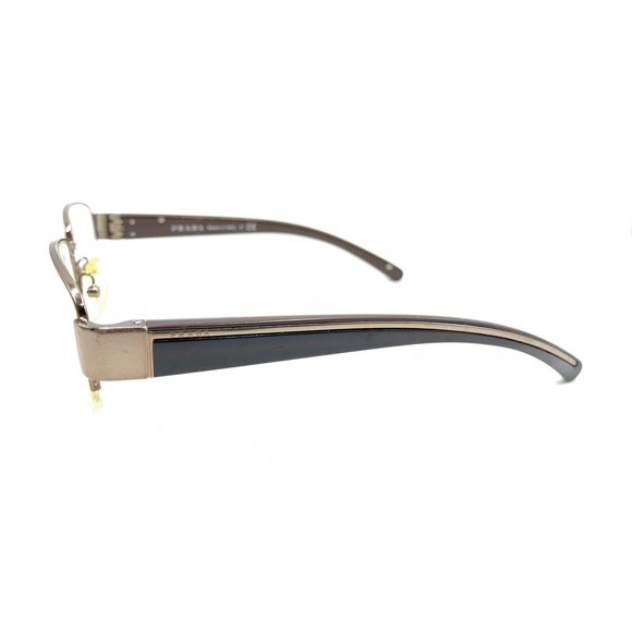 Prada VPR 52L 4AC-1O1 Brown Half Rim Eyeglasses Frames 52-18 135 Italy Designer - Picture 7 of 12